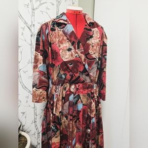 Vintage Poppy Floral Dress, Size 11/12